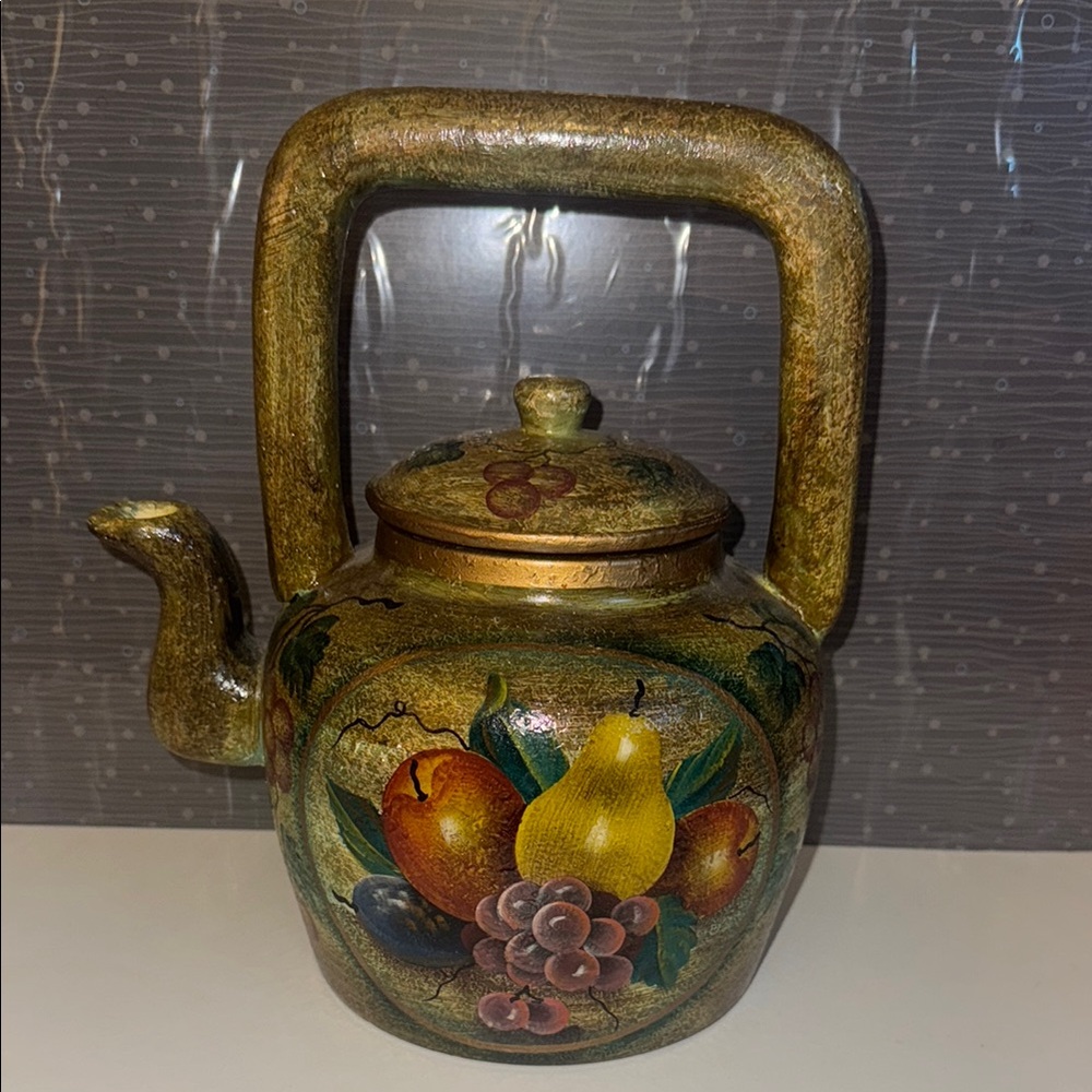 Vintage Fruit Design Teapot